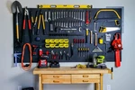 Wallpeg Pegboard Panels, Bins, Locking Hooks - Choice Black White. Fixed Price $149.95.