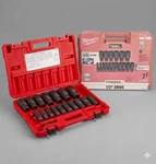 Milwaukee Shockwave 1/2" Drive Sae Point Impact 18 Socket Set 49-66-7093. Fixed Price $110.00.