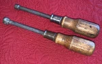 Vintage Spintight Walden 6 Pt Nut Driver Wooden Handles- 1/4 & 11/32 Usa. Fixed Price $12.00.