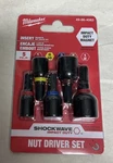 Milwaukee Tool Shockwave Insert Magnetic Nut Driver Set 5 Piece. Fixed Price $14.70.