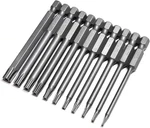 11-PIECE Magnetic S2 Steel Torx Screwdriver Set, Security Bit With 1/4". Fixed Price $9.72.