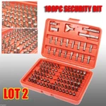 Lot Two 100PC Quick Exchange Security Bit Set Torx Tamper Proof Phillips Spline. Fixed Price $29.59.