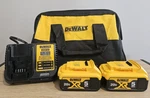 New Dewalt Starter Kit - 13" Bag, 5AH Xr Batteries 2024, DCB112 Charger. Fixed Price $124.99.