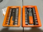 New Hdx 21PC Ratcheting Precision Screwdriver Set &19PC Mini Ratchet& Socket. Fixed Price $20.00.