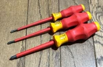 Wera Tools Insulated 1000V Phillips #2 Flat Slotted Tip Screwdriver Set Red. Fixed Price $38.00.