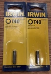 Irwin Steel T40 Torx Insert Bit 1" 3513361C Lot Of 2 Factory Sealed. Fixed Price $9.99.