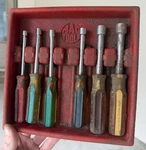Mac Tools 7 Pc Sae Nut Driver Set 1/4"-1/2" ND8-ND16 Usa Red Storage Tray Vintag. Fixed Price $24.99.