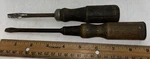 Antique Wood Handle Flathead Screwdrivers Set Two For Use Restoration. Fixed Price $16.99.