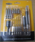 Warrior High Speed Steel Quick Change Drill Bit Set 15-PIECE. Fixed Price $18.99.