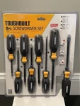 Toughbuilt 8-PC Tri-panel Rubber Handle Magnetic Screwdriver Set TB-H5S8-A New. Fixed Price $25.99.