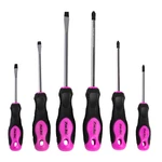 6-PIECE Magnetic Screwdriver Set, Phillips & Slotted, Pink. Fixed Price $19.99.