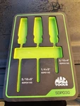 Mac Screwdriver Pry Bar 3 Piece Set Foam Try Only In Green. Fixed Price $25.00.