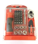 34PC Tool Set With Stubby Ratchet, Driver, Sockets And Screwdriver Bits. Fixed Price $24.00.