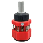 12-IN-1 Ratcheting Compact Multi-bit Short Stubby Screwdriver Set, Red. Fixed Price $10.99.
