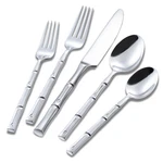 Silverware Set Bamboo Handle Flatware Stainless Steel Heavy Cutlery Se.... Fixed Price $59.75.