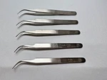Set Of 5 Aven Tools 7-SA Technik Tweezers Curved Super Fine Points 4-1/2" Length. Fixed Price $100.00.