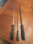 Snap On 3 Pc Black Hard Prybar Lot 24" SPB24A, SSD442A, MPB24A. Fixed Price $129.99.