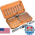 Veysmou 42-IN-1 Magnetic Ratchet Screwdriver Set With Detachable T-handle & Case. Fixed Price $60.73.