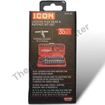 Icon RXFT-35 Locking Flex Head Ratchet Bit Set Piece W/protective Case. Fixed Price $35.99.