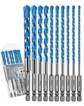 10PCS 6INCH Masonry Drill Bit Set, YG10X Carbide Hex Shank, 5/32"1/2" Shockpr.... Fixed Price $14.99.