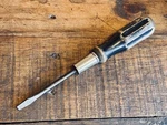 Vintage Irwin Screwdriver Flat Head Tool 6.5 Wooden Handle Black. Fixed Price $9.50.