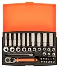 Bahco SL25L 1/4 Drive 37 Piece Metric Standard & Deep Socket Bit Set 4-13MM. Fixed Price $48.09.