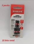 Diablo DT401P5 X5 Durable Torque Resistant #40 Torx Drive 1" T40, 25 Bits New. Fixed Price $19.99.