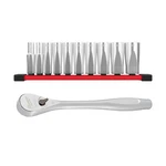 3/8 In. Drive Sae Deep Well 6-POINT Socket Set And Ratchet (11-PIE. Fixed Price $94.36.