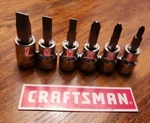 Craftsman 6PC 3/8 Phillips Flat Blade Screwdriver Socket Wrench Bit Set. Fixed Price $11.55.