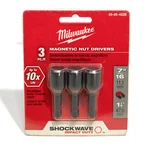 Milwaukee 3 Magnetic Nut Drivers 7/16" 1-7/8" (49-66-4526) Impact New. Fixed Price $10.06.