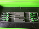 Snap On Instinct Green Soft Handled 8PC Cabinet Screwdriver Set SGDXL80BG. Fixed Price $225.00.
