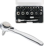 1/4 Mini Ratchet Set 28PCS Right Angle Screwdriver And Bit With Metric Socket. Fixed Price $26.95.