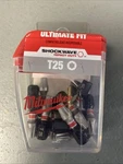 Milwaukee Shockwave Impact Duty Driver Bit 25 1" 15 Pcs. 48-32-5014. Fixed Price $8.00.