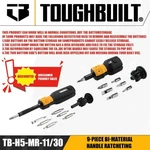 Toughbuilt 9-PIECE Ergonomic Ratcheting Screwdriver Set. Fixed Price $51.35.