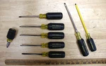 8 Klein Insulated Handle Usa Screwdrivers,incl 4 TORX,2 Standard,& Phillips. Fixed Price $38.99.