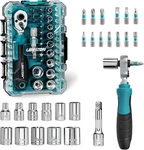 26PCS 1/4" Drive Mini Socket & Ratchet Wrench Set With Bits, 4-14MM Metric Shall. Fixed Price $34.25.