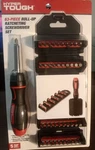 Hyper Tough 63 Pc Roll-up Ratcheting Screwdriver Set Slotted Phillips Pz Star. Fixed Price $15.00.