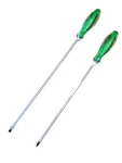 Matco Tools New 2 Piece Green Extra Long Flat And Phillips Tip Screwdriver Set. Fixed Price $79.95.