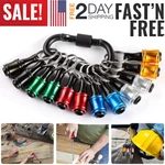 12PCS 1/4" Hex Shank Quick Release Keychain Screwdriver Drill Bit Holder Set. Fixed Price $14.88.