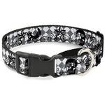 Plastic Martingale Collar Diamonds White/gray W/skulls Wide-medium 16-23". Fixed Price $29.97.