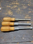 Walden Spintite Wood Handle Nut Drivers. Lot Of 3/16, 5/16, 9/32. Fixed Price $10.00.