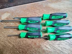 Snap On Screwdriver Lot New Instinct Grip Green Flat Shdp Phillips 7 Pc. Fixed Price $149.99.