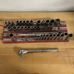 Lot Of 40 Sockets - Various Sizes Husky/stanley With 1/2 Ratchet. Fixed Price $47.99.