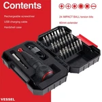 Rechargeable Ball Grip Screwdriver With 25PC Bit Set VST-220USB25U Brand New!. Fixed Price $98.24.