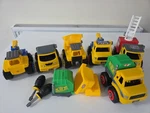 Machine Maker Set Of Construction Trucks 6" Tractor, Pickup With Screwdrivers. Fixed Price $35.91.
