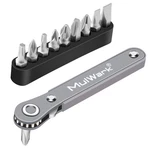 Mulwark 11PC Right Angle Screwdriver 1/4 Mini Ratchet Wrench Grey, Black. Fixed Price $22.71.