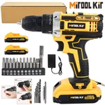 Cordless Screwdriver Drill Kit Electric Rechargeable Power Tool Set W/ 2BATTERY. Fixed Price $27.90.