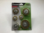 Kawasaki 840255 Brass Plated Wire Wheel & Cup Brush Set, 6 Piece. Fixed Price $19.99.