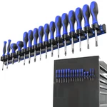 Olsa Tools Magnetic Screwdriver Organizer - 1PC, Blue / Black Clips. Fixed Price $54.42.