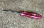 New Snap-on 100TH Pearl Red Hard Handle 1/4" Flat Blade Screwdriver SDD4A. Fixed Price $69.95.